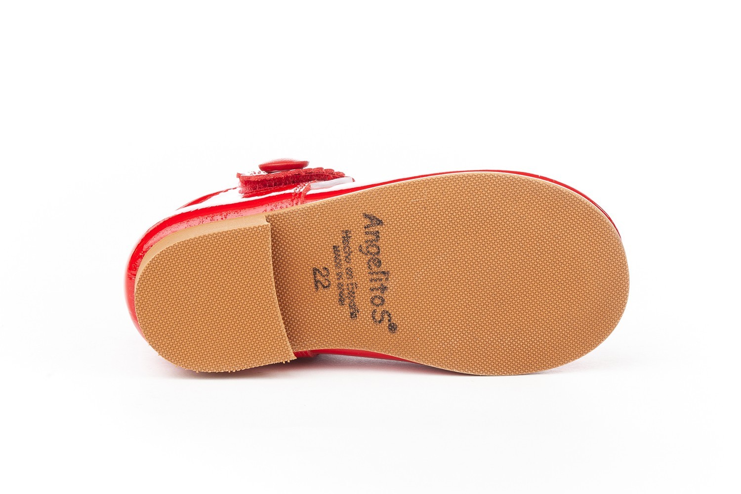 MERCEDITAS ROJAS CHAROL CON VELCRO ANGELITOS