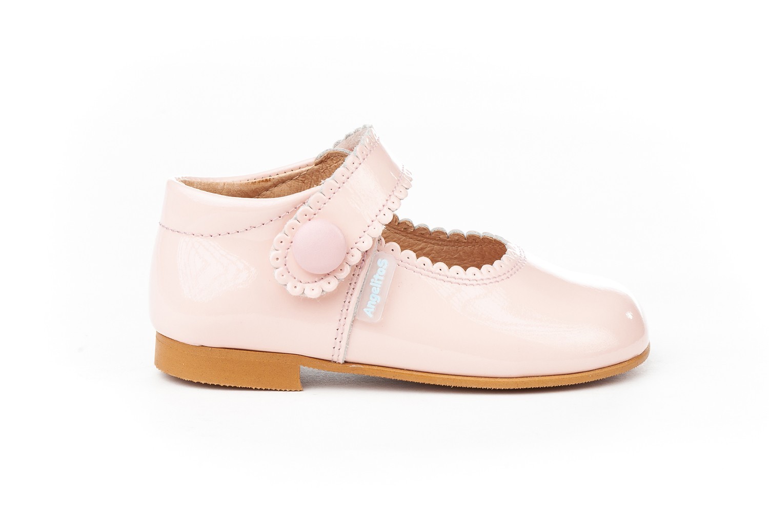 MERCEDITAS ROSAS CHAROL CON VELCRO ANGELITOS