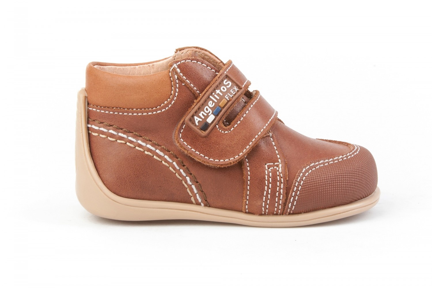 BOTITA VELCRO ANGELITOS CUERO