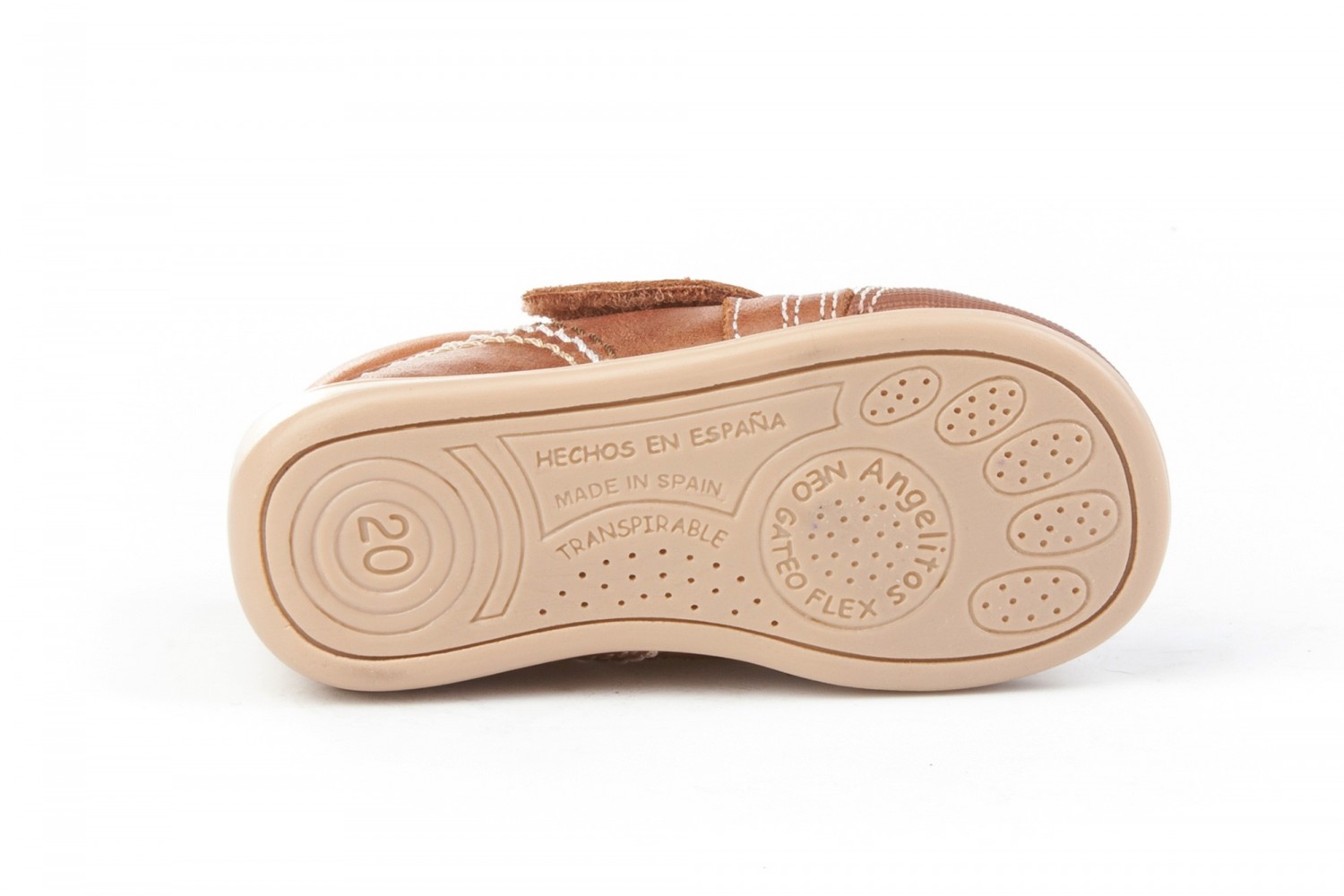 BOTITA VELCRO ANGELITOS CUERO