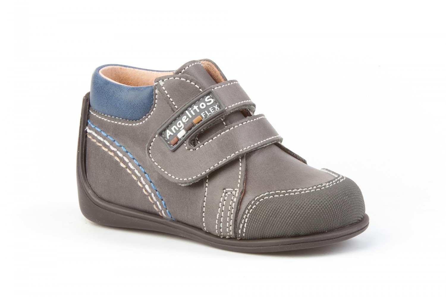 BOTITA GRIS VELCRO ANGELITOS