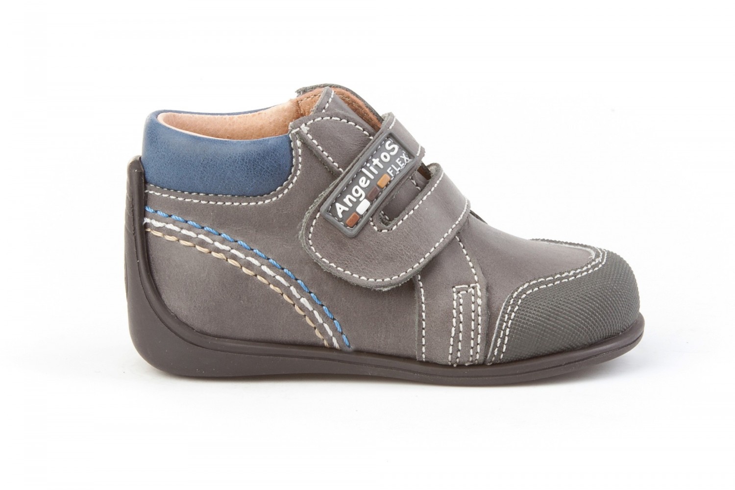 BOTITA GRIS VELCRO ANGELITOS