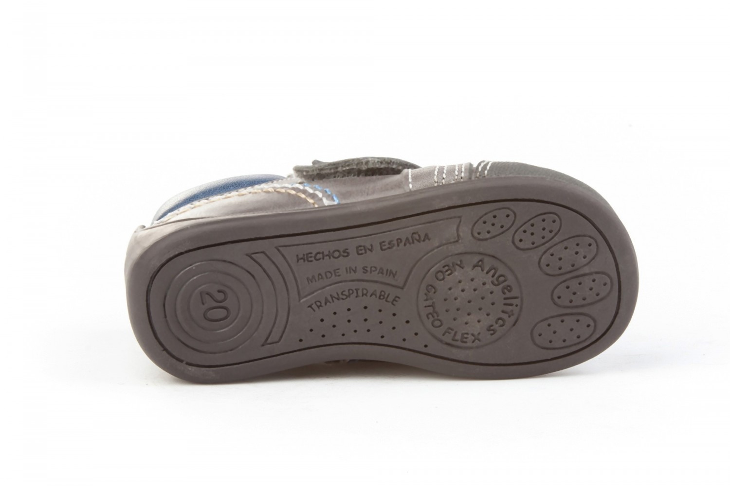 BOTITA GRIS VELCRO ANGELITOS