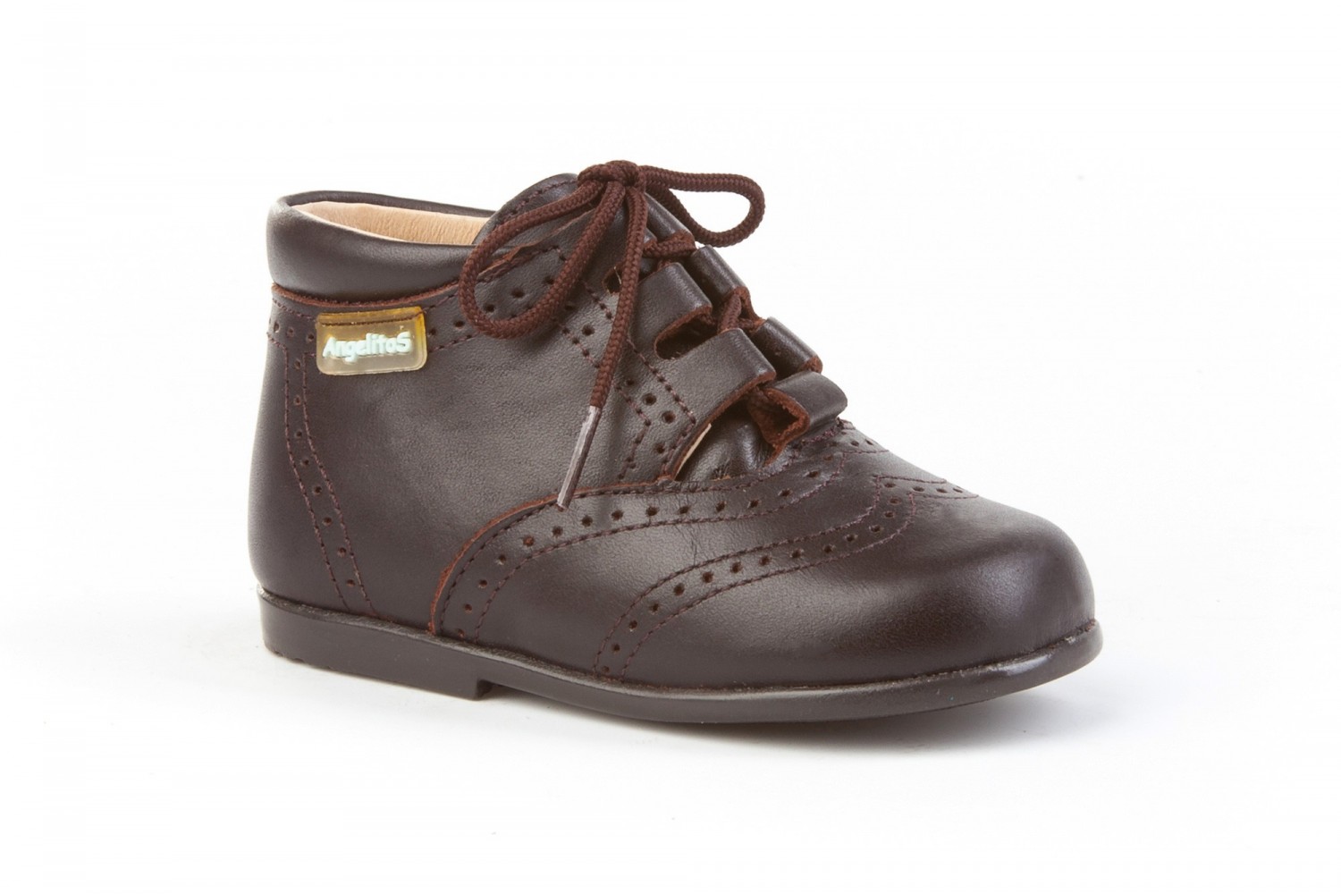 INGLESITA MARRÓN BOTA CORDONES ANGELITOS