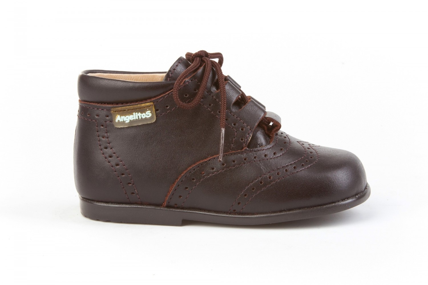 INGLESITA MARRÓN BOTA CORDONES ANGELITOS