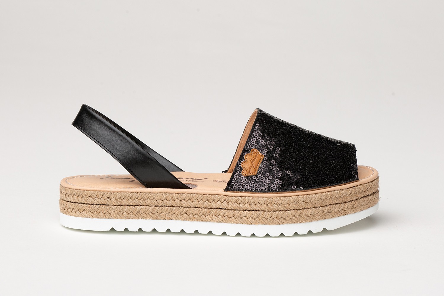 IBICENCA GLITTER-SEQUINS EVA MAÑAS "GEL-MEMORY FOAM" NEGRO
