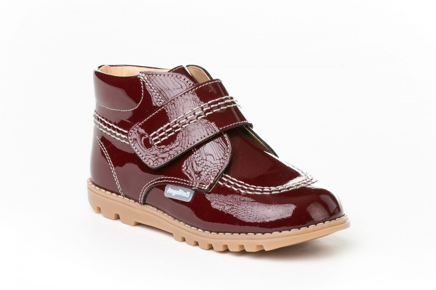 BOTA VELCRO ANGELITOS BURDEOS