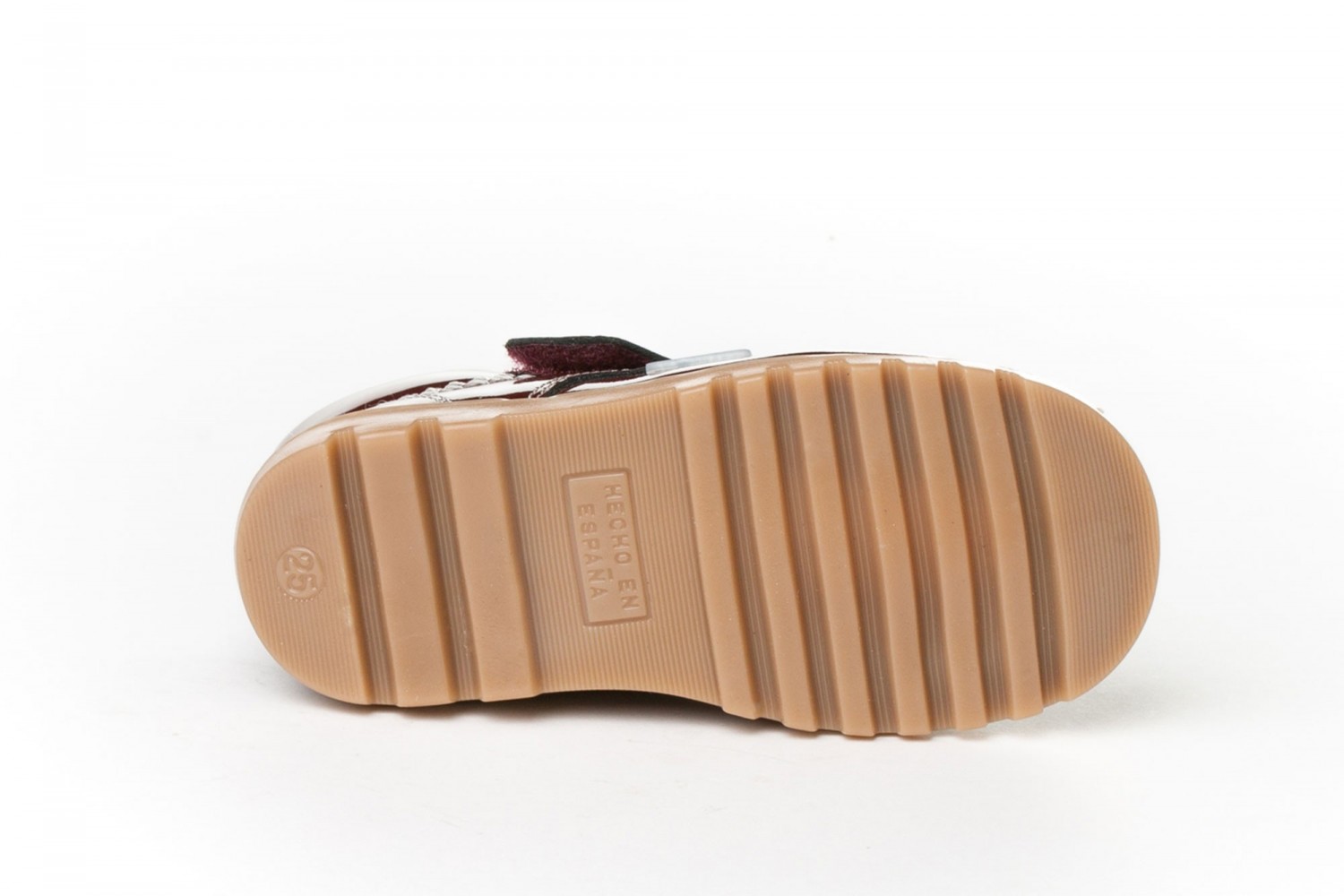 BOTA VELCRO ANGELITOS BURDEOS