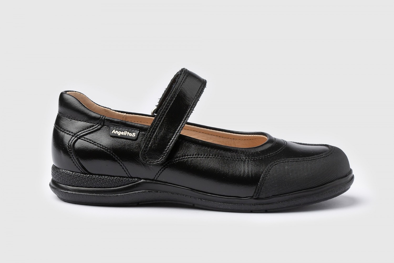 BAILARINA NEGRO COLEGIAL NAPA VELCRO