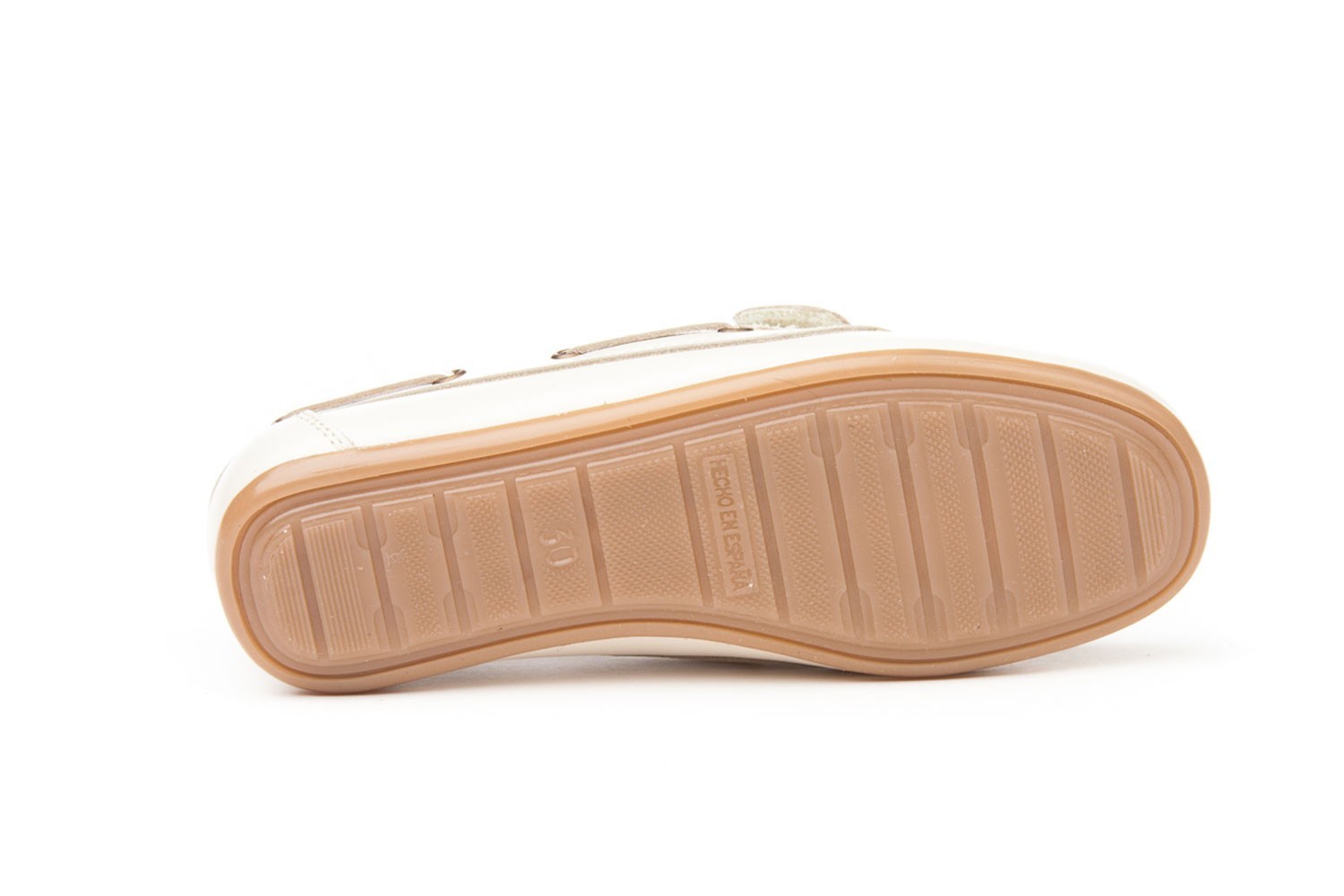 ANGELITOS NÁUTICO DE NIÑO EN PIEL CON VELCRO BEIGE