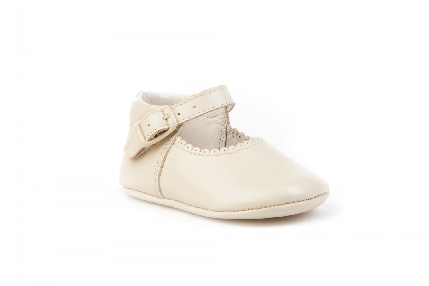 MERCEDITAS BEBE BEIGE HEBILLA ANGELITOS