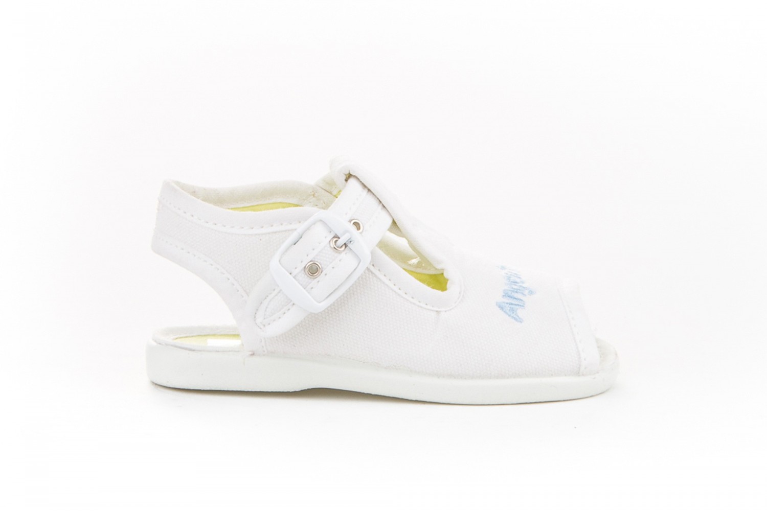 ANGELITOS SANDALIA DE NIÑO LONA BLANCA