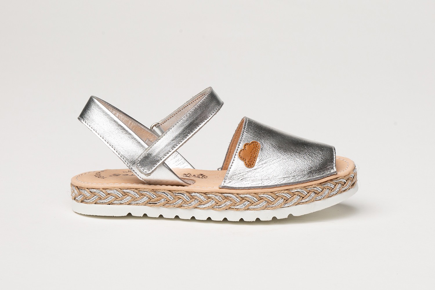 MENORQUINA VELCRO METALIZADA ANGELITOS "GEL-MEMORY FOAM" PLATA