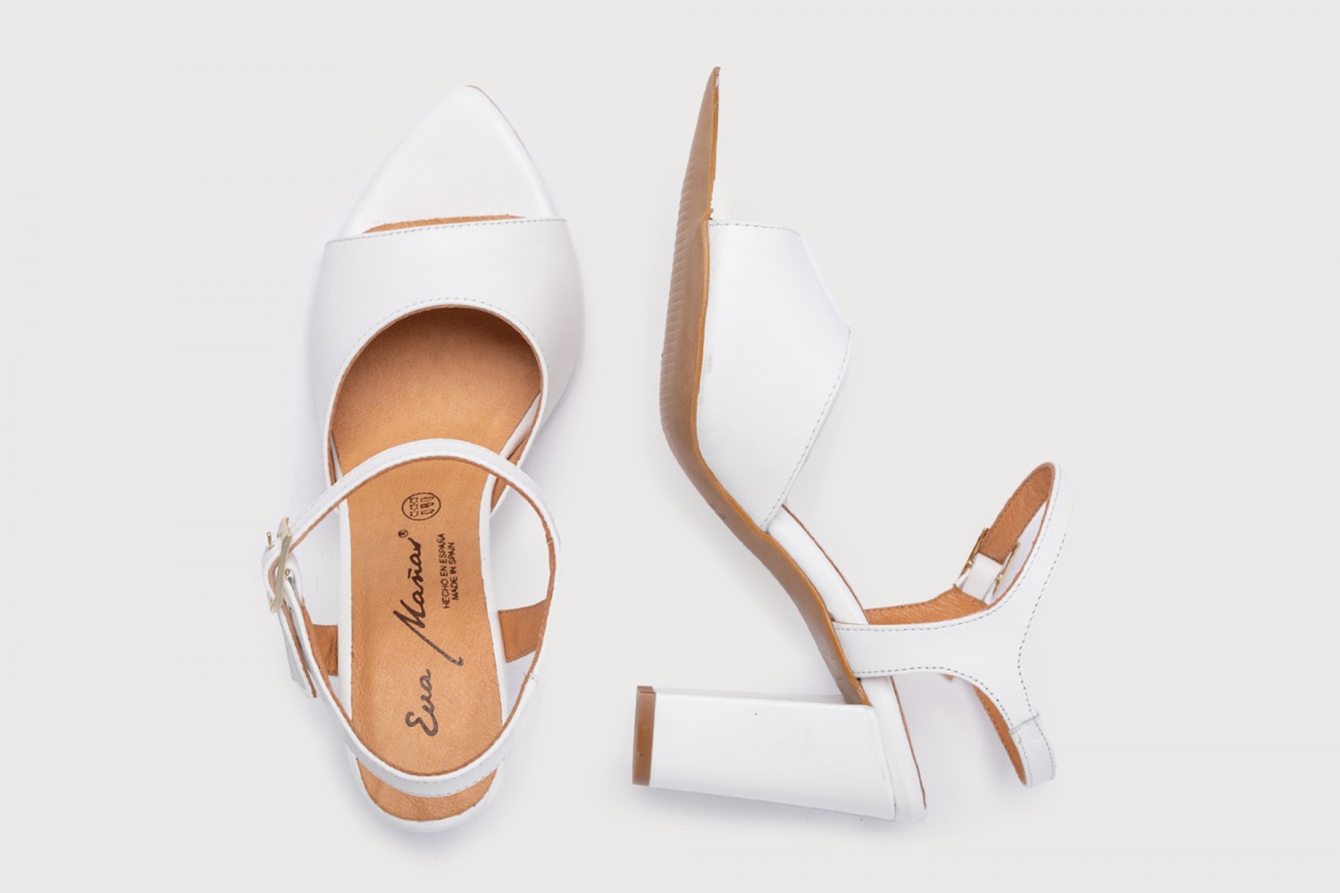 SANDALIAS BLANCAS PULSERA NAPA EVA MAÑAS 7.5 CM "GEL-MEMORY FOAM"
