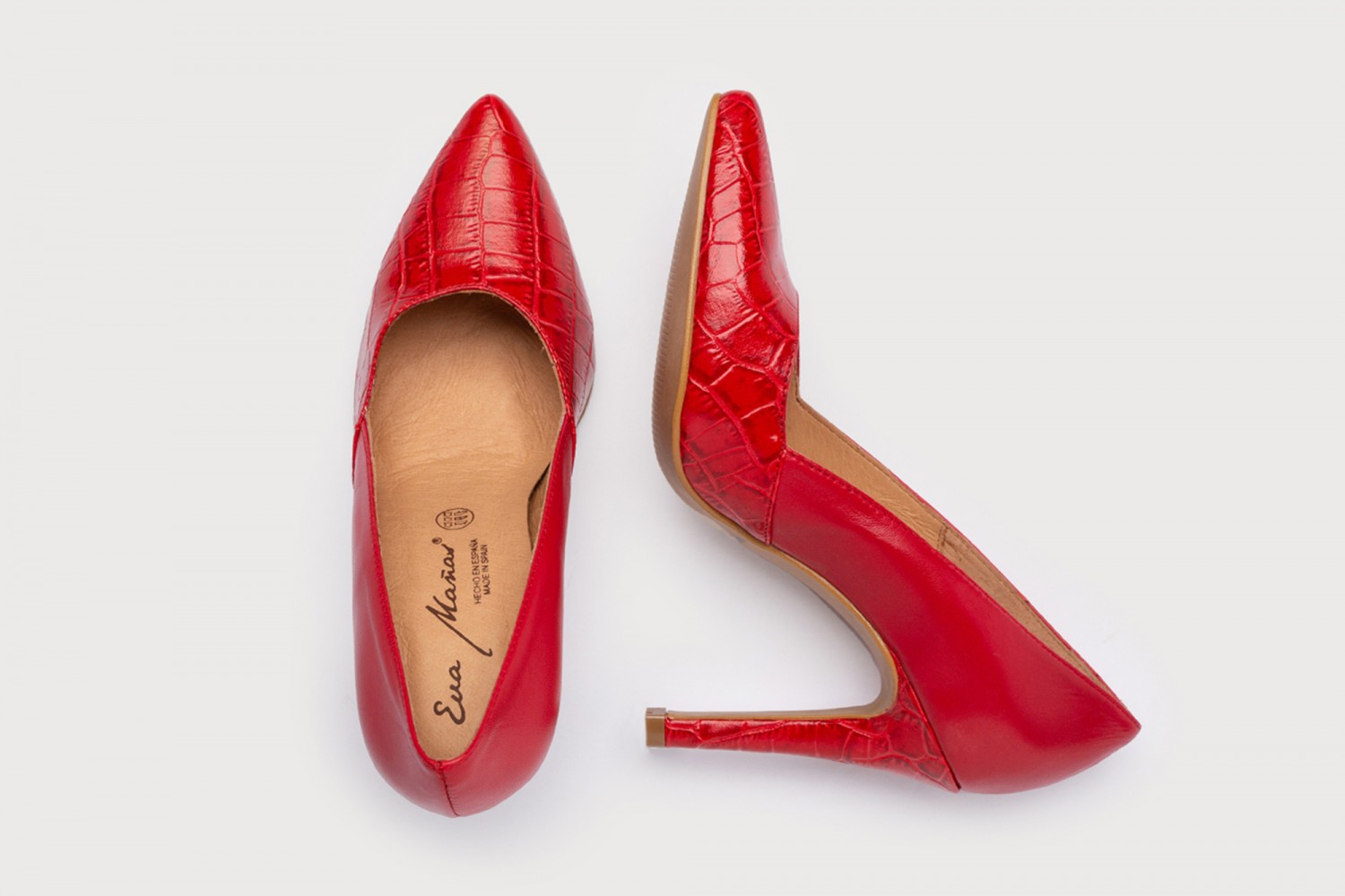 ZAPATO SALÓN ROJO NAPA EVA MAÑAS 9.5 CM "GEL-MEMORY FOAM"