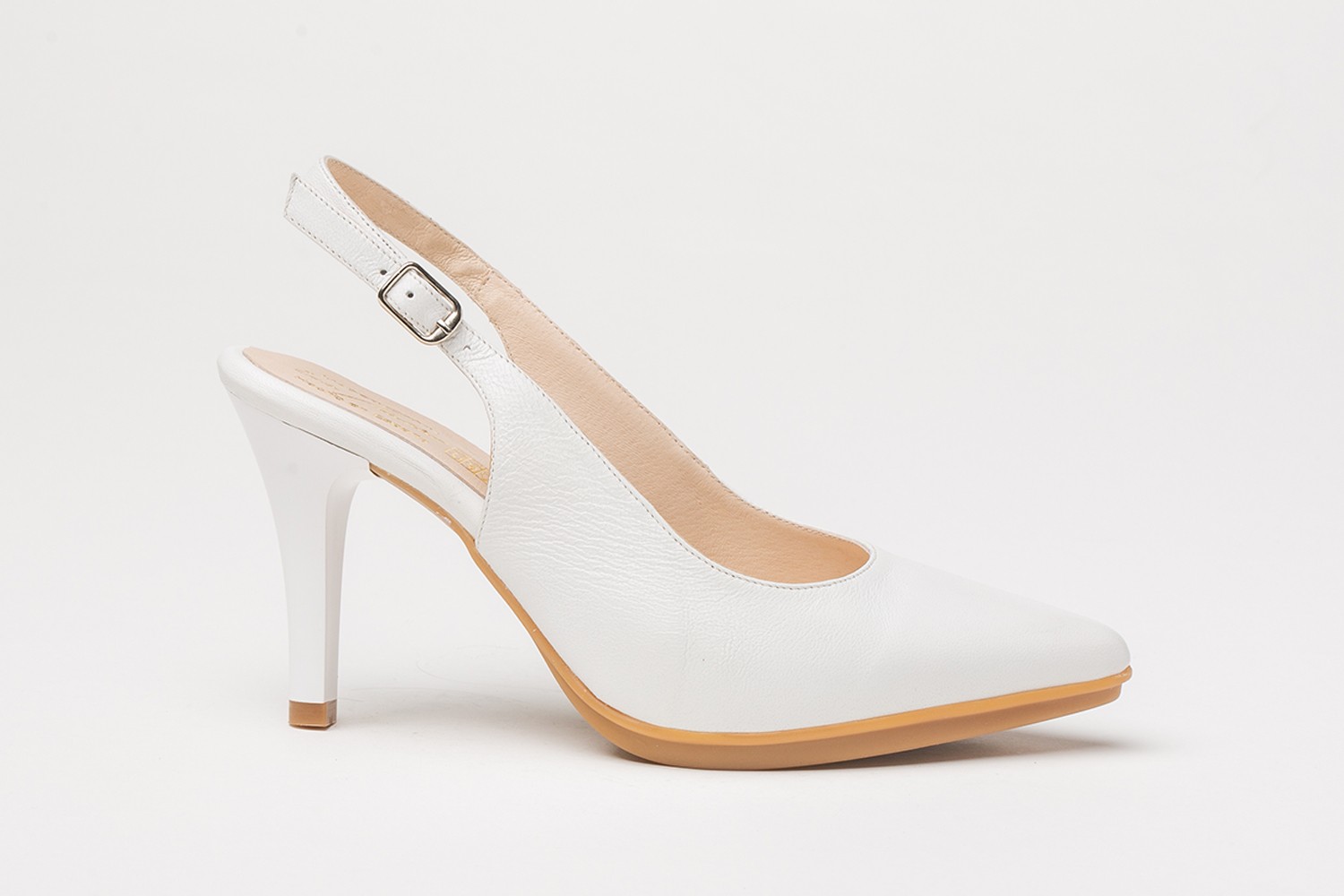 ZAPATO SALÓN BLANCO ABIERTO NAPA EVA MAÑAS 8.5 CM "GEL-MEMORY FOAM"