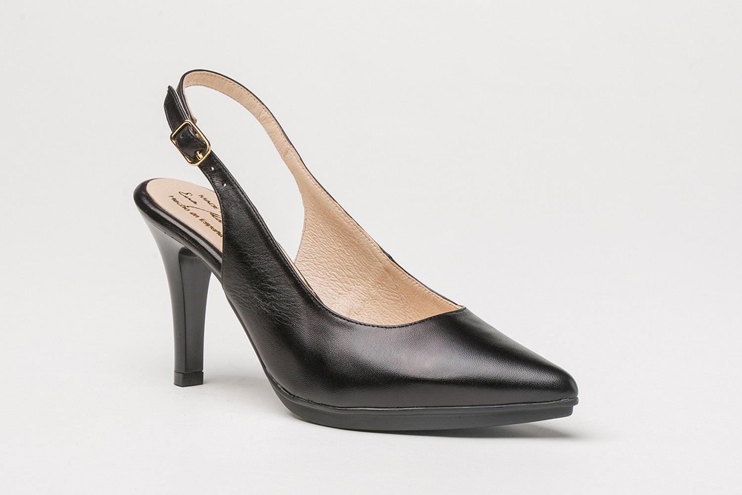 ZAPATO SALÓN NEGRO ABIERTO NAPA EVA MAÑAS 8.5 CM "GEL-MEMORY FOAM"