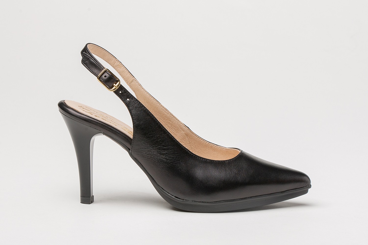 ZAPATO SALÓN NEGRO ABIERTO NAPA EVA MAÑAS 8.5 CM "GEL-MEMORY FOAM"