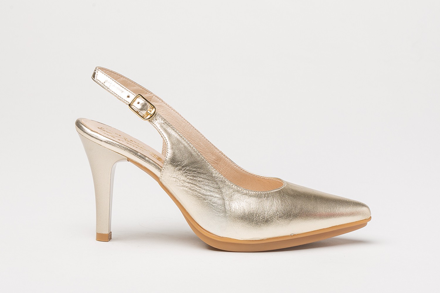 ZAPATO SALÓN PLATINO ABIERTO NAPA EVA MAÑAS 8.5 CM "GEL-MEMORY FOAM"