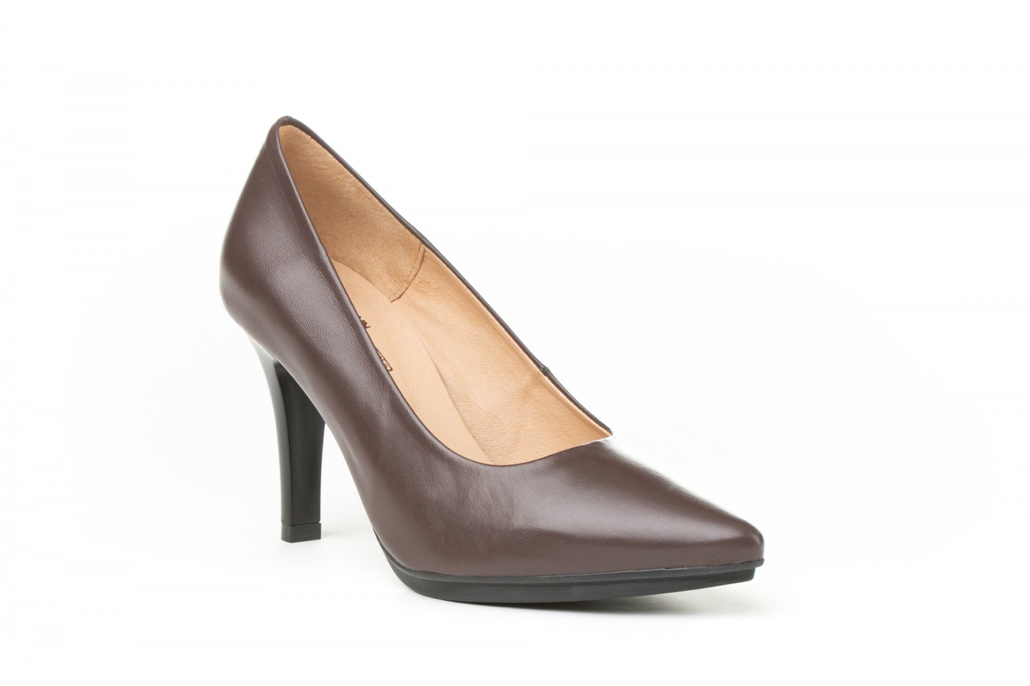 ZAPATO SALÓN MARRÓN NAPA EVA MAÑAS 8.5 CM "GEL-MEMORY FOAM"