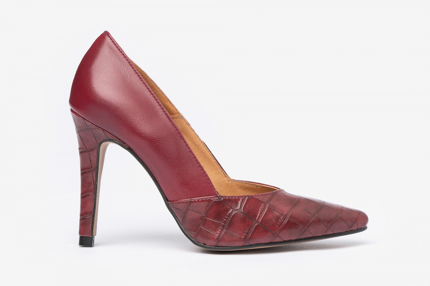 ZAPATO SALÓN BURDEOS NAPA EVA MAÑAS 9.5 CM "GEL-MEMORY FOAM"
