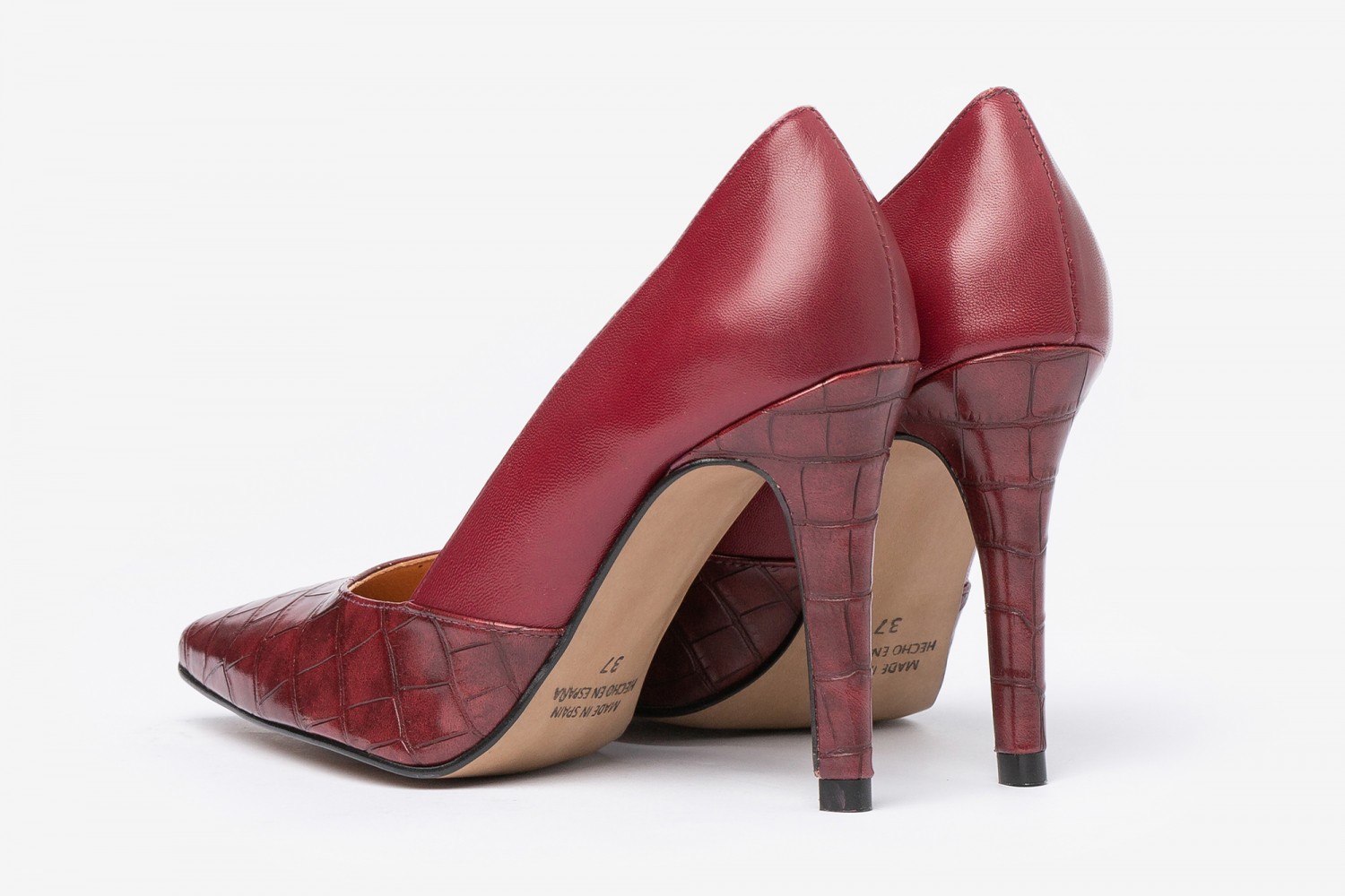 ZAPATO SALÓN BURDEOS NAPA EVA MAÑAS 9.5 CM "GEL-MEMORY FOAM"