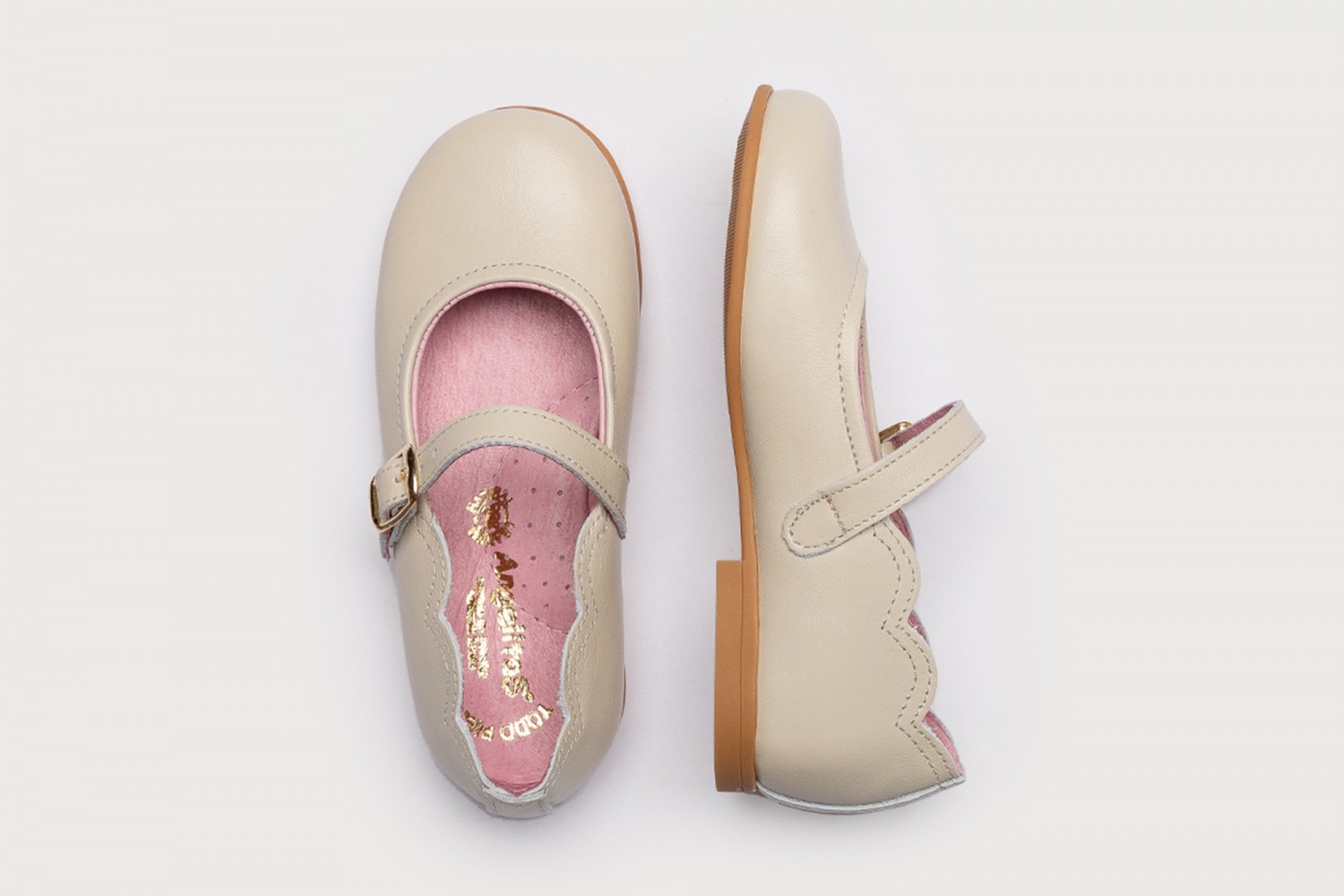 ANGELITOS MERCEDITA DE NIÑA CON HEBILLA BEIGE