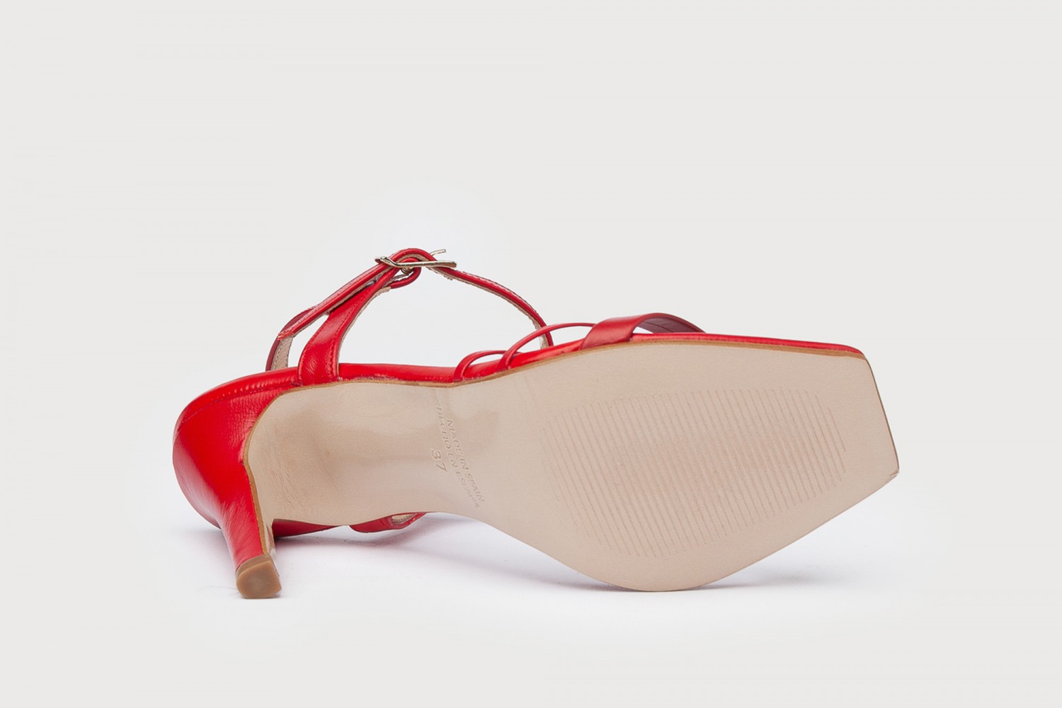 SANDALIAS ROJO PULSERA CERRADA CHIC EVA MAÑAS TACÓN 9.5 CM