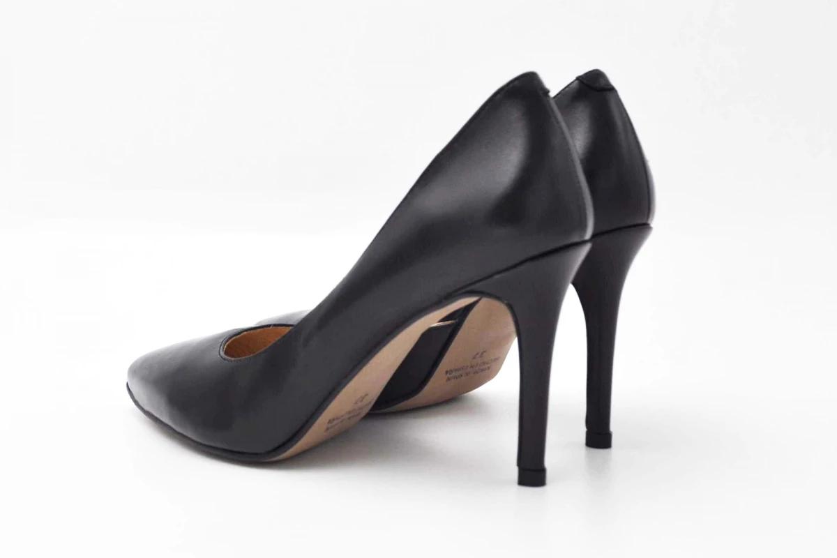 Zapato Salón de Mujer de Mima-Pies 1705 Negro Piel con Tacón de 5,5 cm