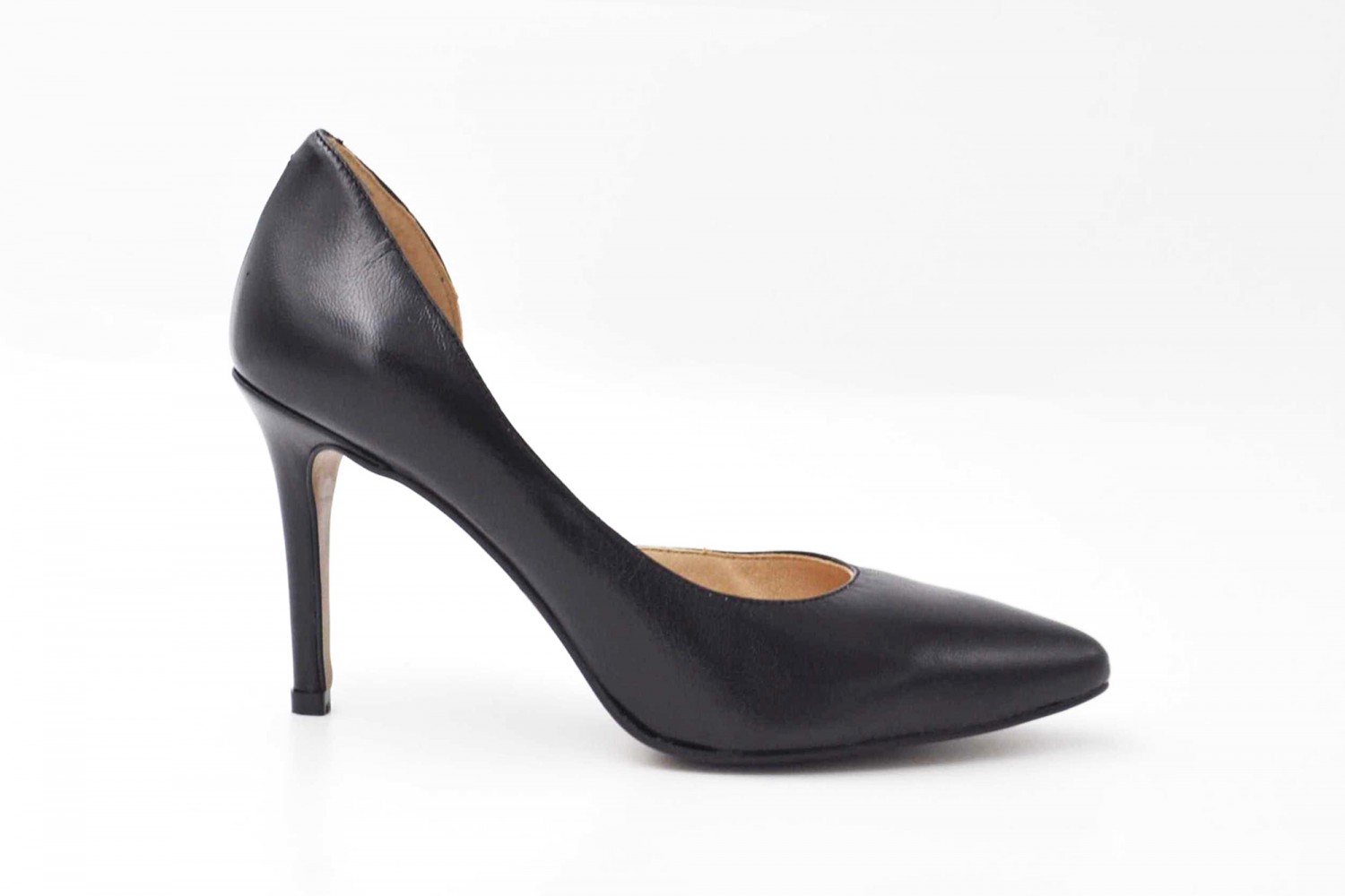 ZAPATO SALÓN NEGRO MODELO D'ORSAY NAPA EVA MAÑAS 9.5 CM "GEL-MEMORY FOAM"