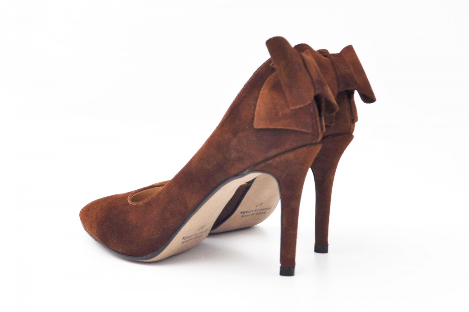 ZAPATO SALÓN CUERO ANTE MODELO LAZO EVA MAÑAS 9.5 CM "GEL-MEMORY FOAM"