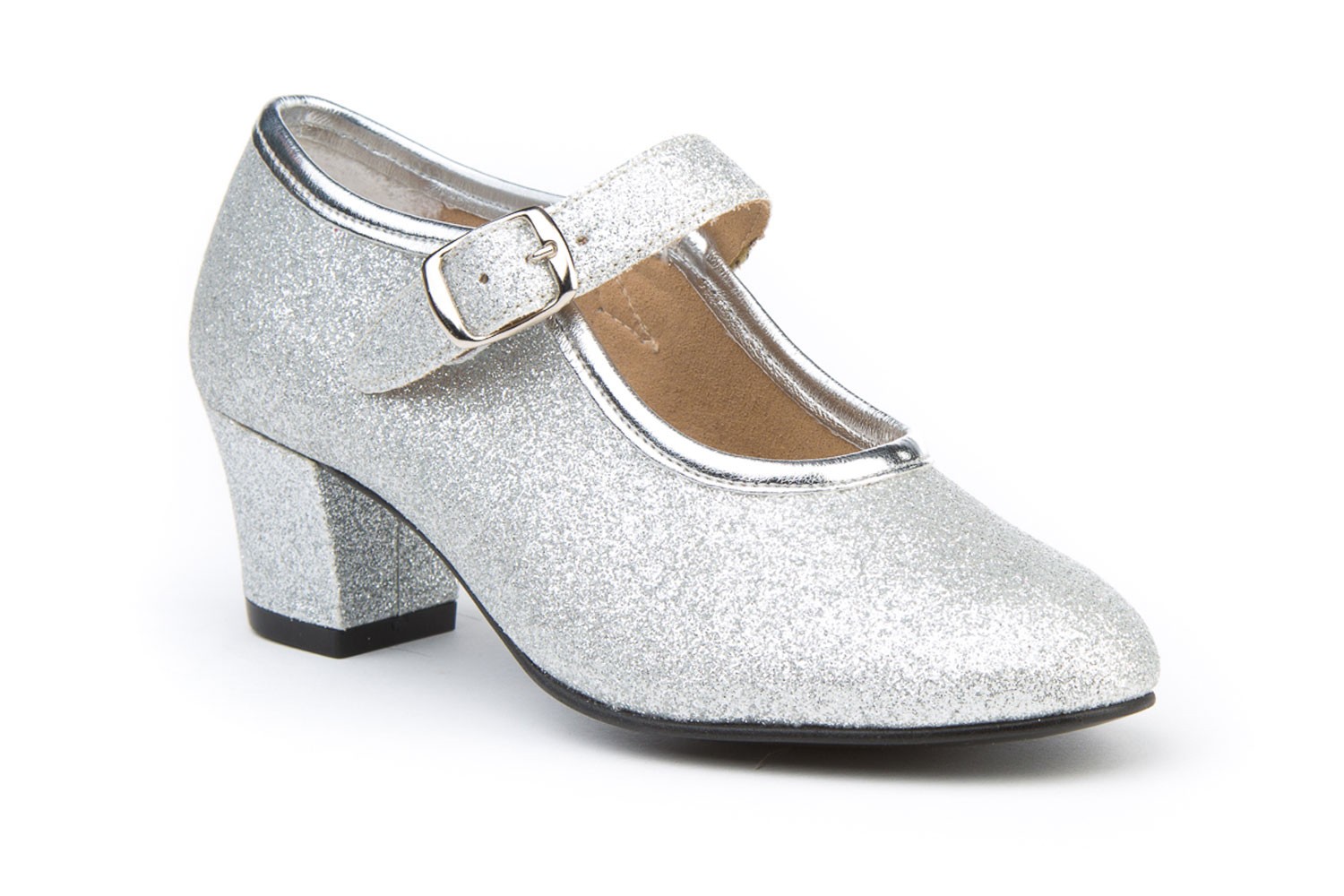 ZAPATO FLAMENCA PLATA GLITTER ANGELITOS