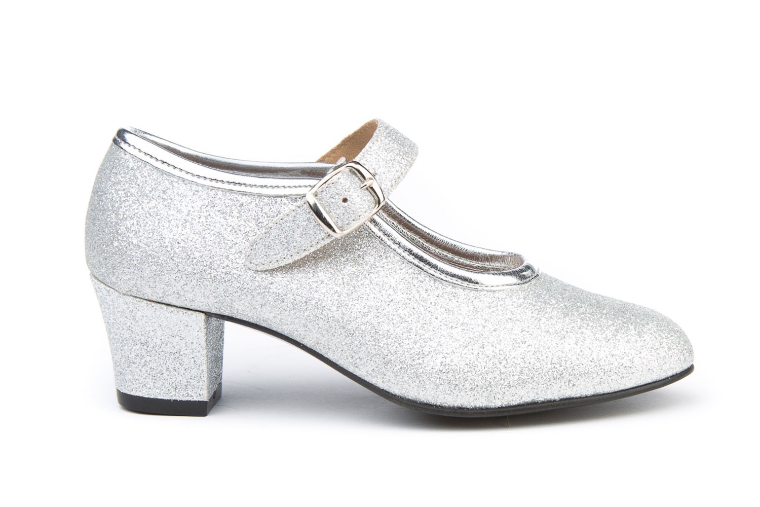 ZAPATO FLAMENCA PLATA GLITTER ANGELITOS