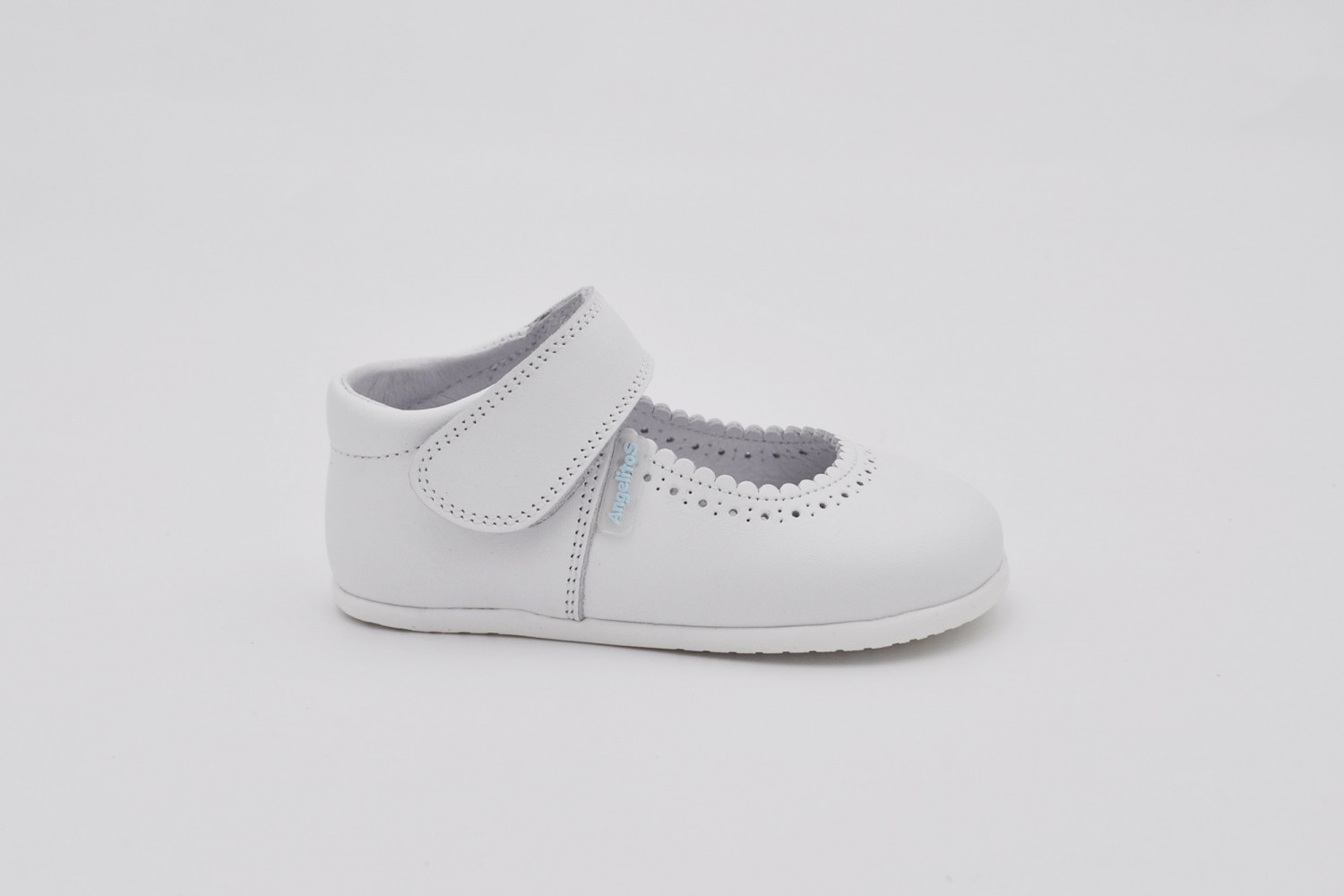 MERCEDITA BLANCO NAPA CALZADO RESPETUOSO VELCRO ANGELITOS SUELA DROP 0