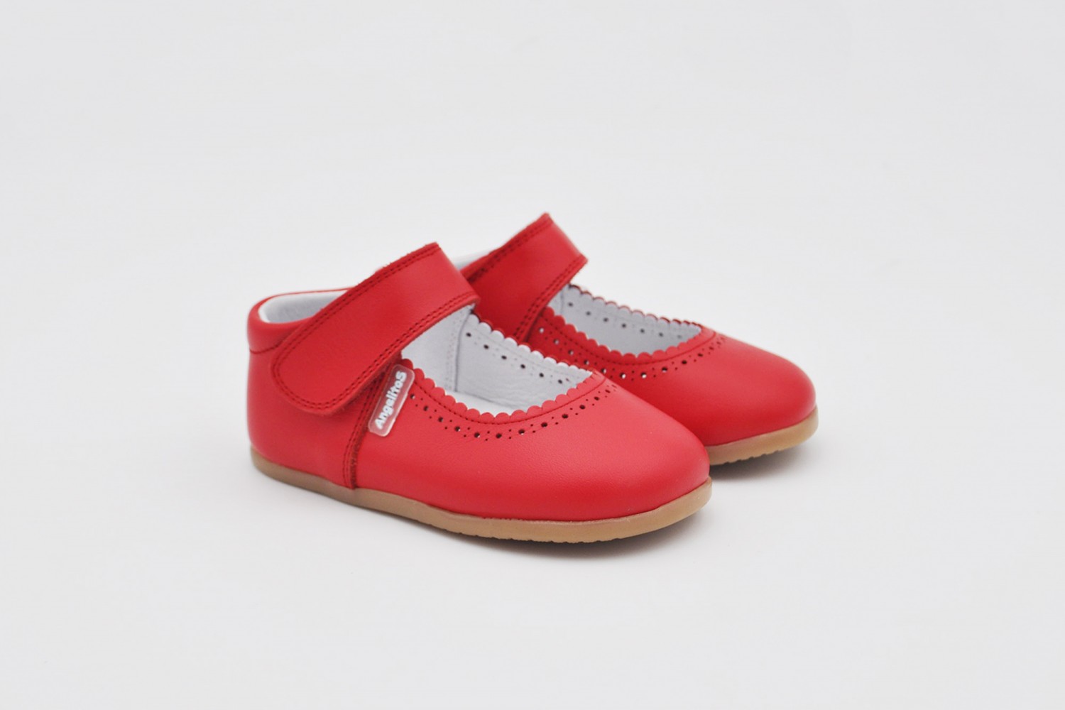 MERCEDITA ROJA NAPA CALZADO RESPETUOSO VELCRO ANGELITOS SUELA DROP 0