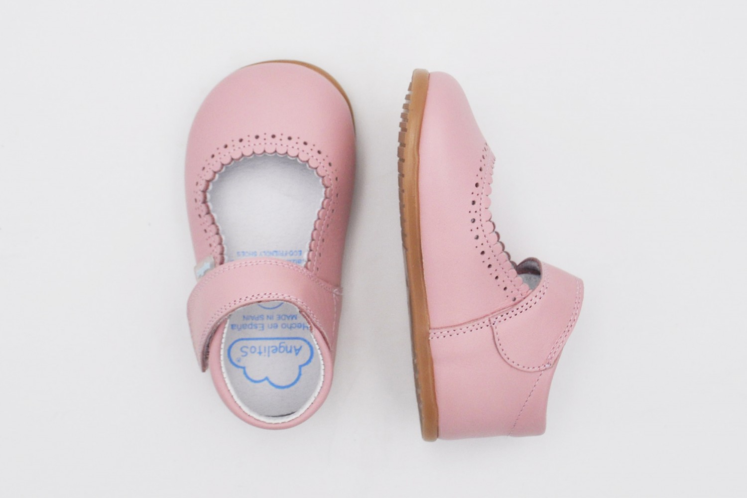 MERCEDITA ROSA NAPA CALZADO RESPETUOSO VELCRO ANGELITOS SUELA DROP 0