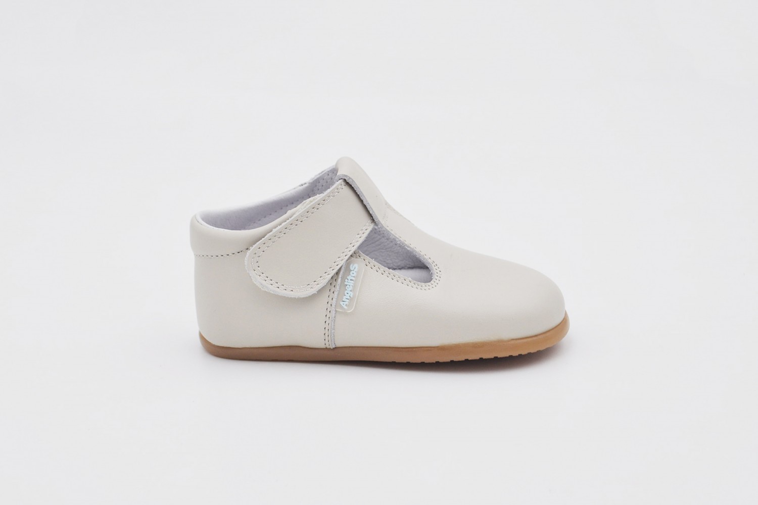 PEPITO BEIGE NAPA CALZADO RESPETUOSO VELCRO ANGELITOS SUELA DROP 0