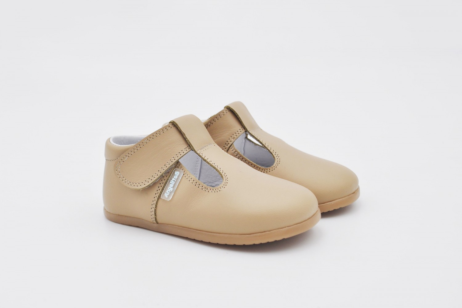 PEPITO CAMEL NAPA CALZADO RESPETUOSO VELCRO ANGELITOS SUELA DROP 0