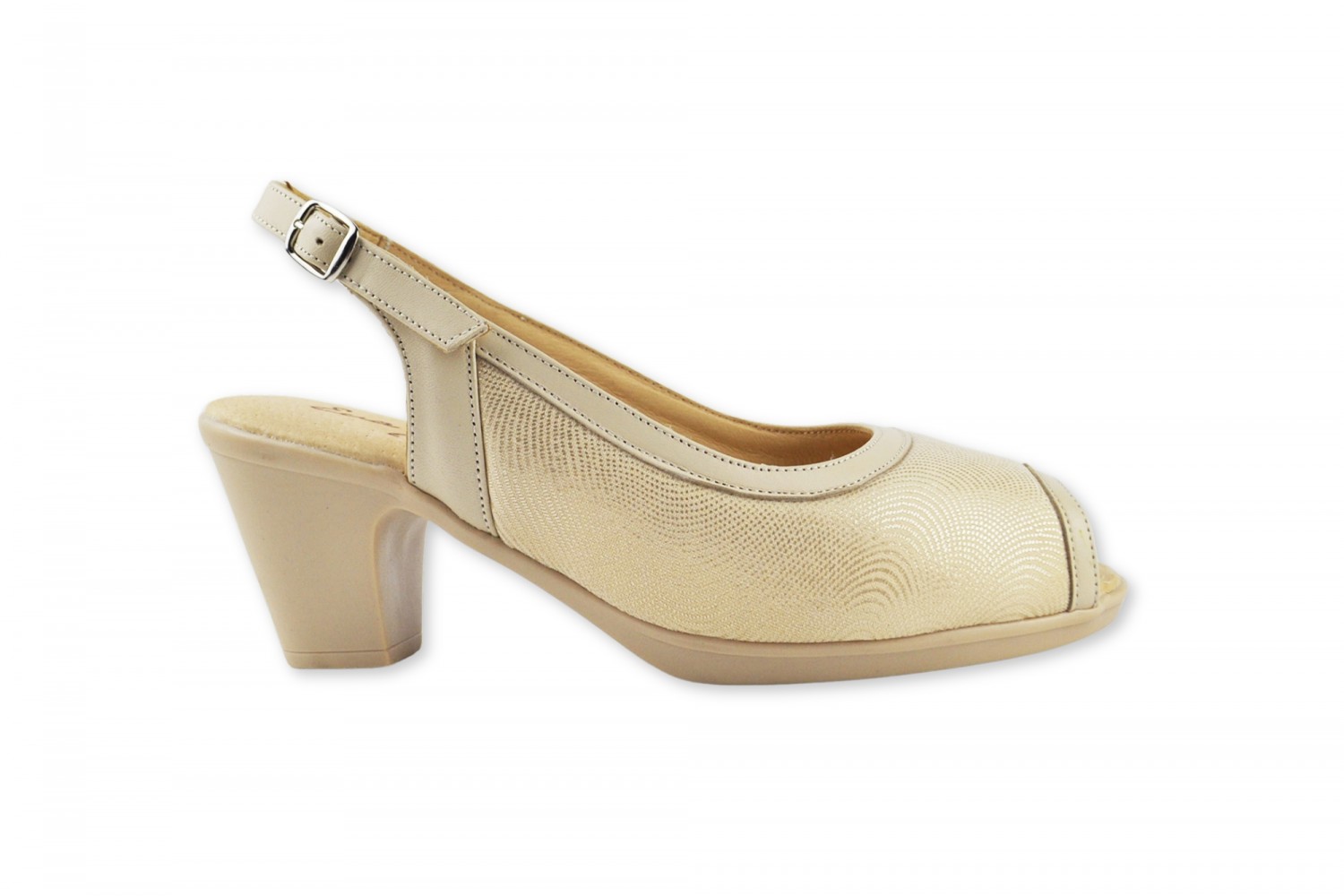 PEEP-TOE BIEGE DESTALONADO PIEL CONFORT EVA MAÑAS