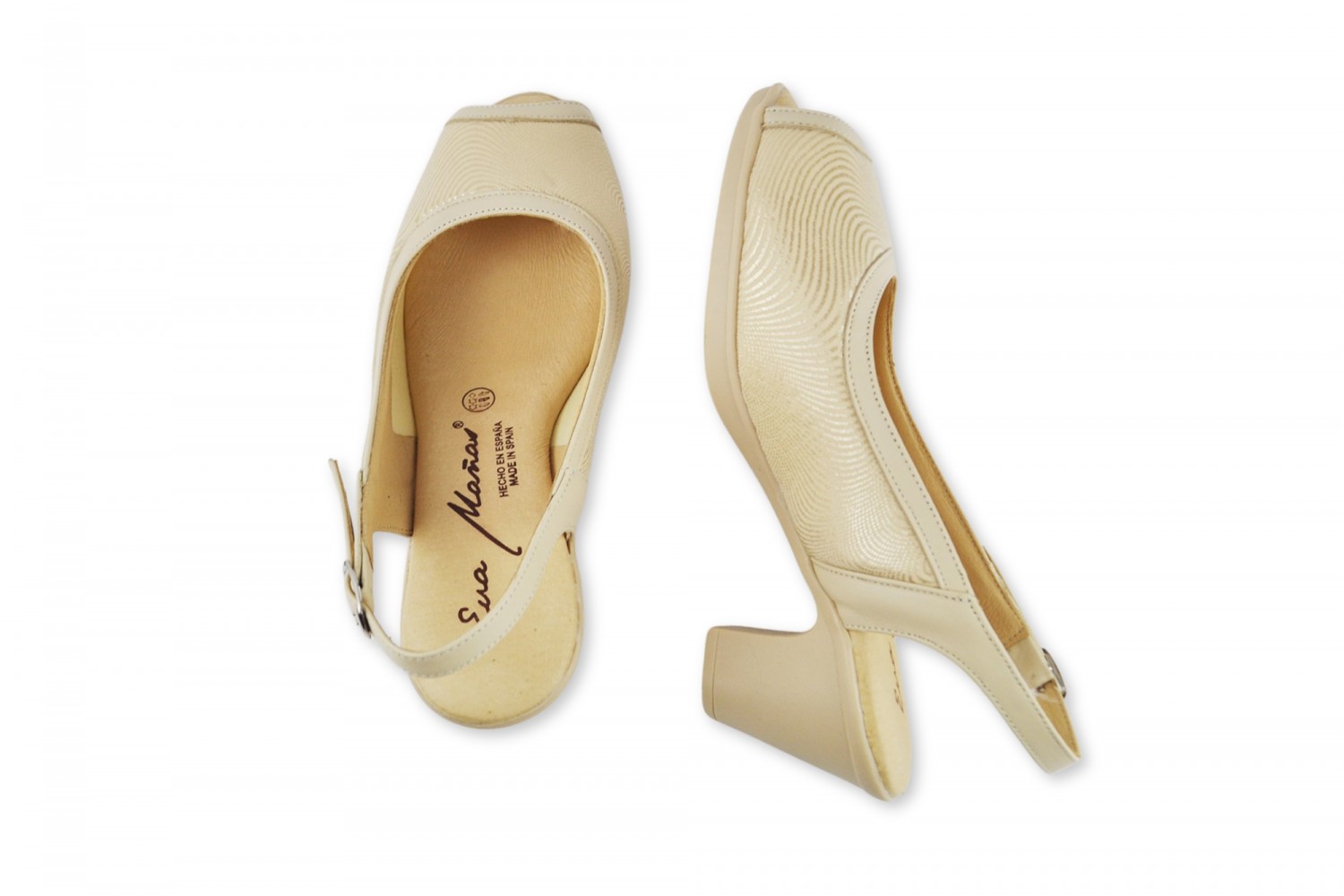 PEEP-TOE BIEGE DESTALONADO PIEL CONFORT EVA MAÑAS