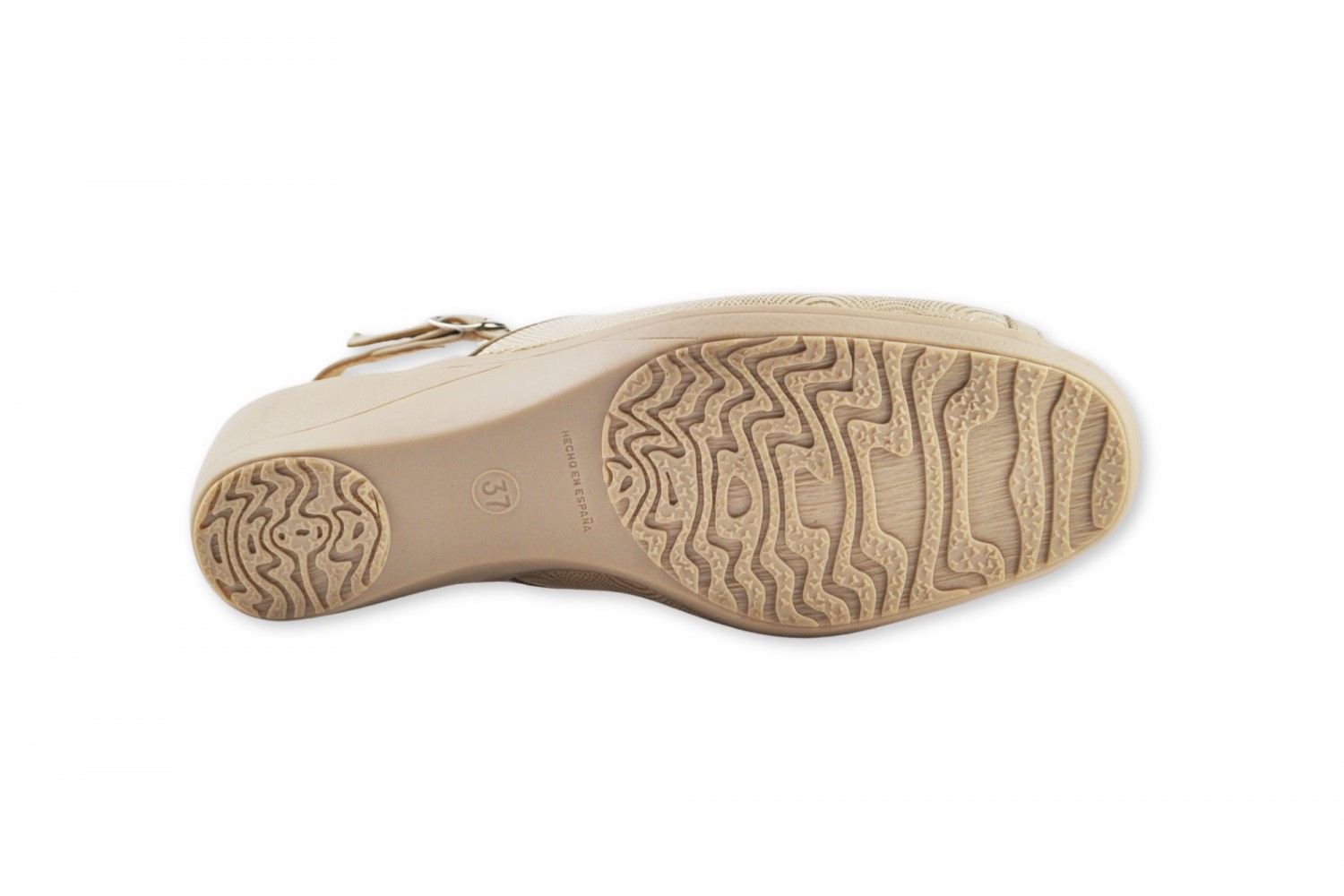 PEEP-TOE BEIGE SANDALIA DESTALONADA PIEL CONFORT EVA MAÑAS