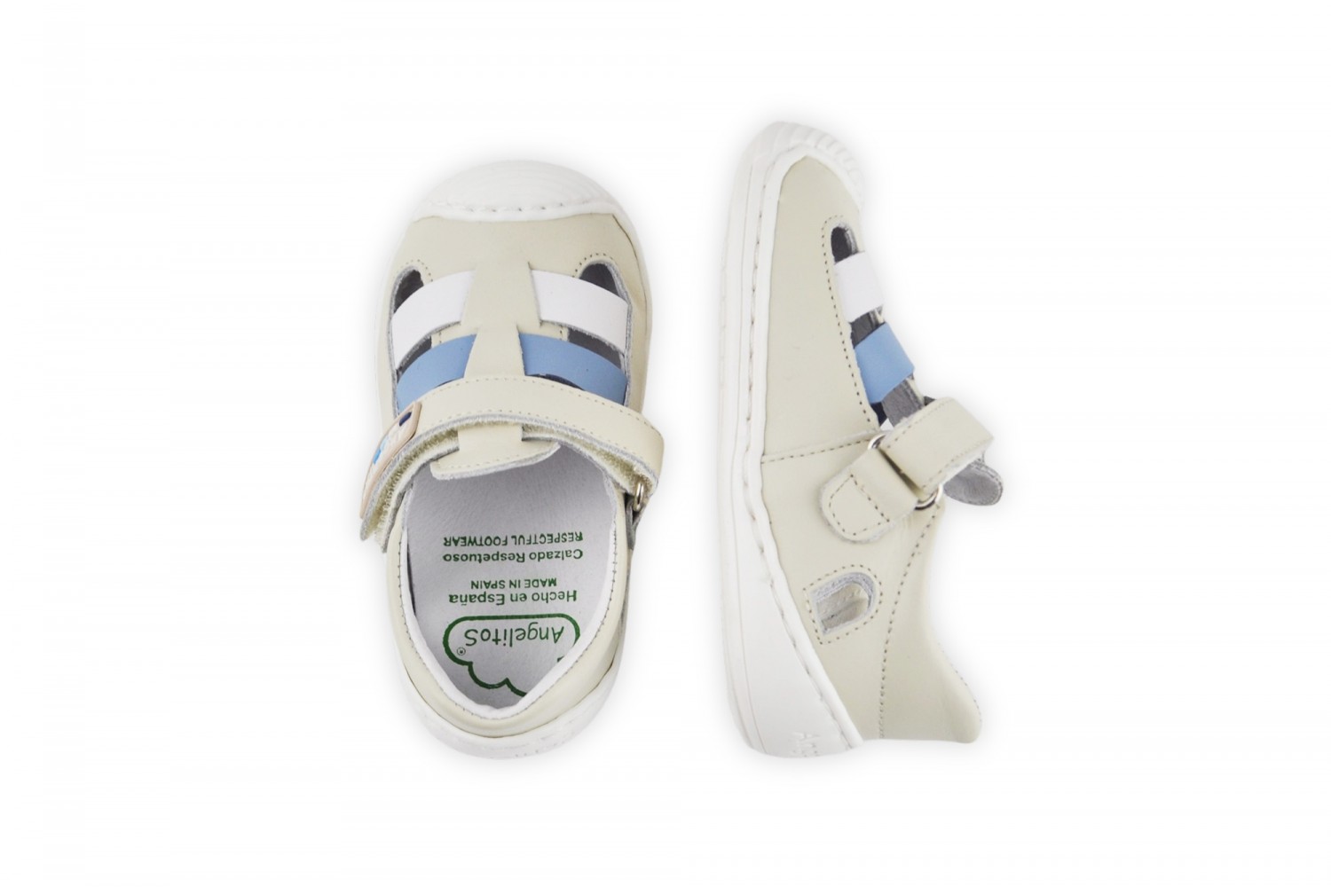 SANDALIA BEIGE TOMMY CALZADO RESPETUOSO ANGELITOS SUELA COSIDA DROP 0