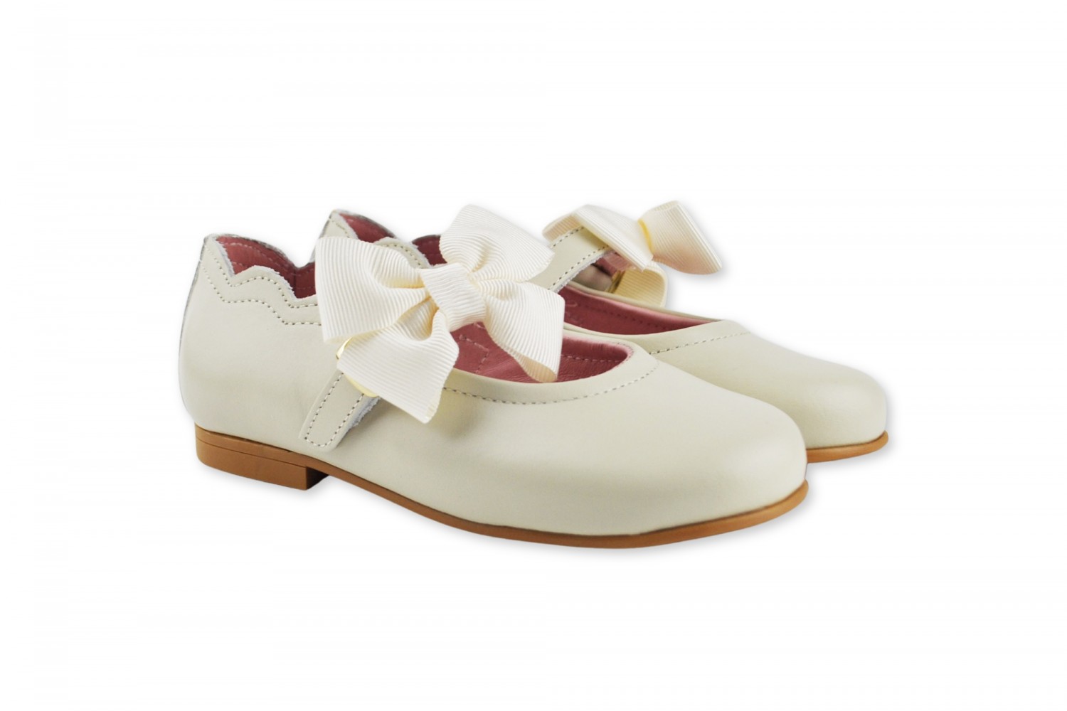 ANGELITOS MERCEDITA DE NIÑA CON HEBILLA Y LAZO BEIGE