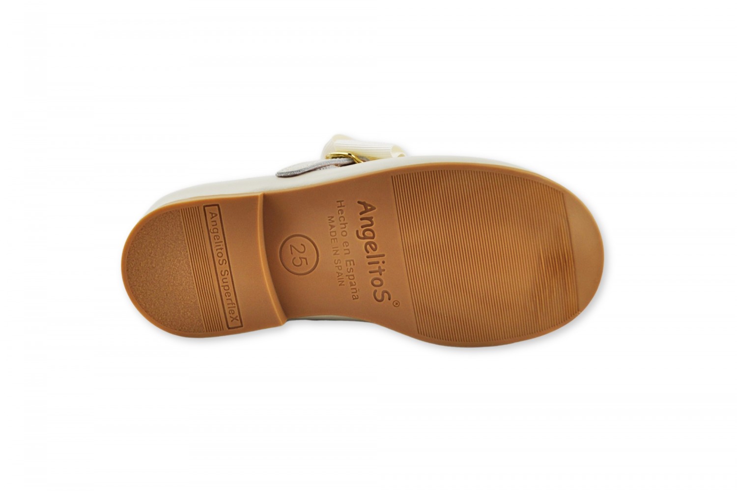 ANGELITOS MERCEDITA DE NIÑA CON HEBILLA Y LAZO BEIGE