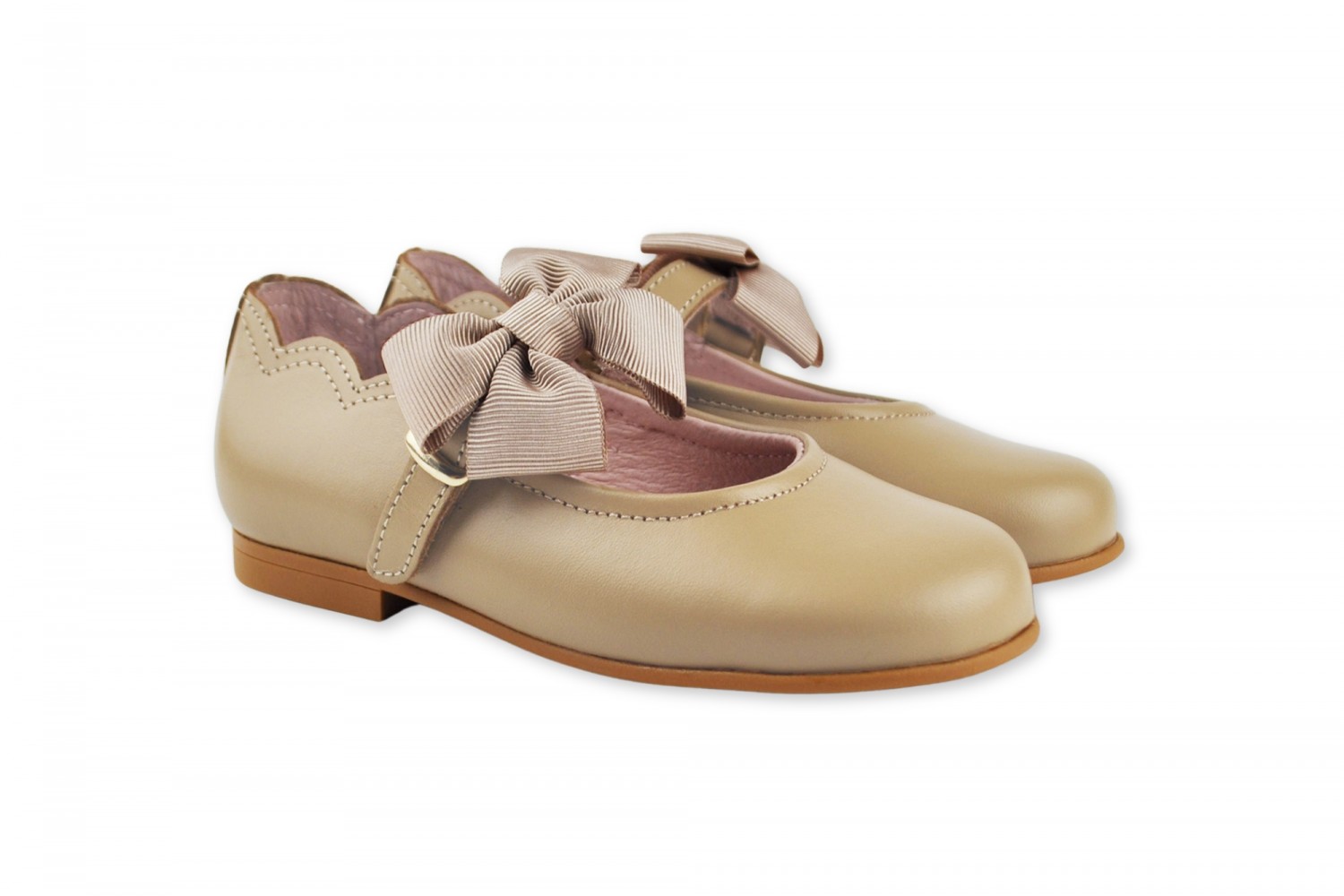ANGELITOS MERCEDITA DE NIÑA CON HEBILLA Y LAZO CAMEL