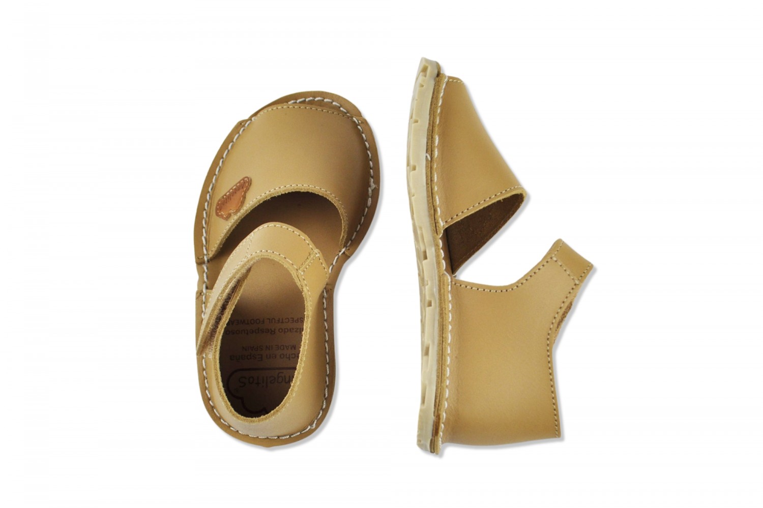 MENORQUINA CAMEL TALÓN CERRADO VELCRO CALZADO RESPETUOSO ANGELITOS