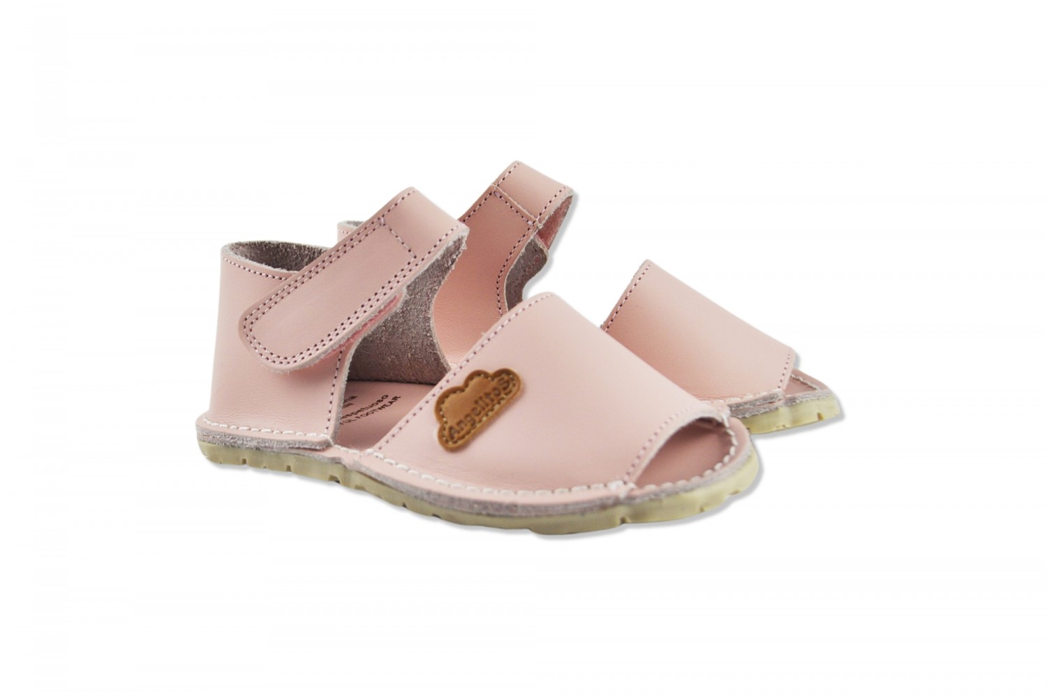 MENORQUINA ROSA TALÓN CERRADO VELCRO CALZADO RESPETUOSO ANGELITOS