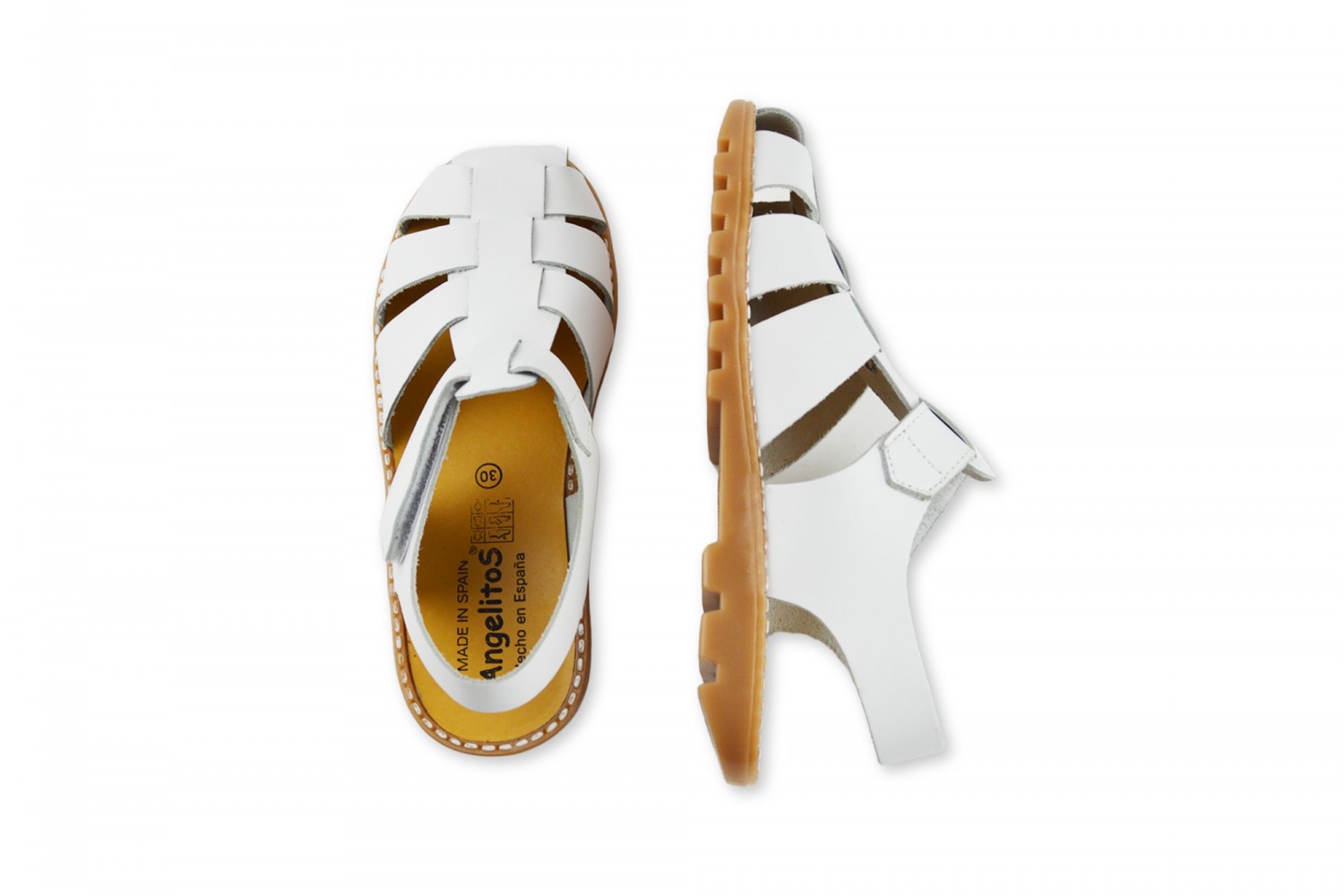 SANDALIA VELCRO NIÑO ANGELITOS BLANCO