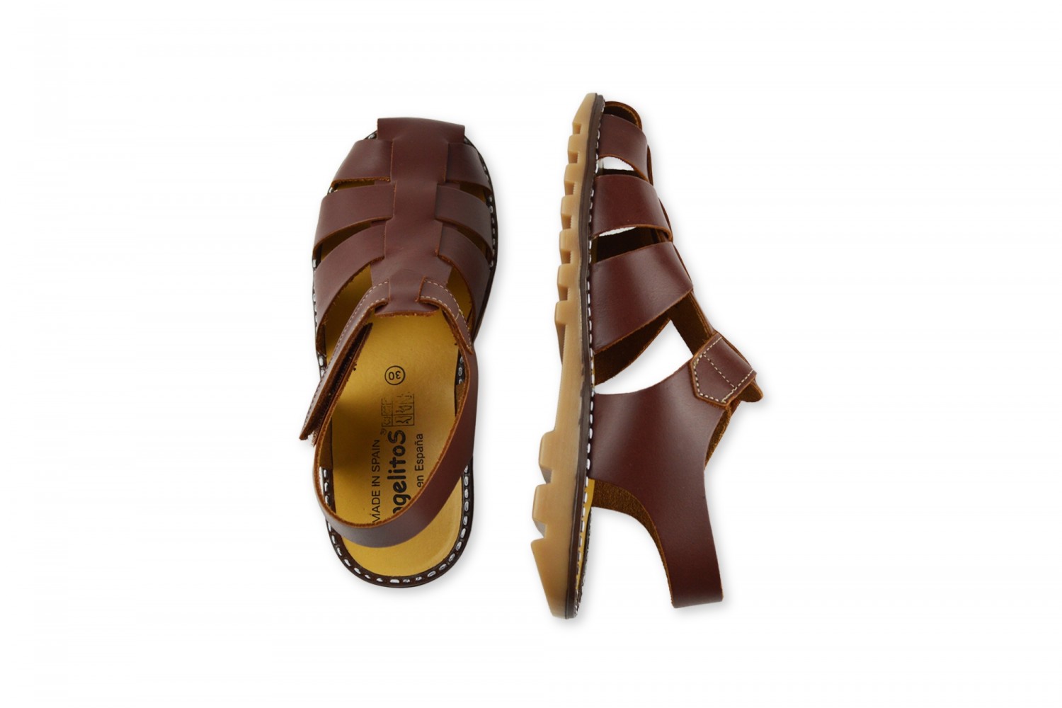 SANDALIA VELCRO NIÑO ANGELITOS CUERO