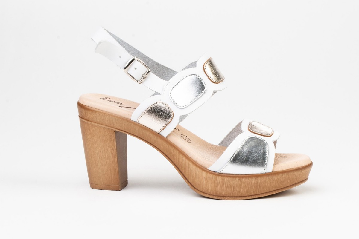 SANDALIAS CONFORT BLANCAS ÓVALOS EVA MAÑAS "GEL-MEMORY FOAM"